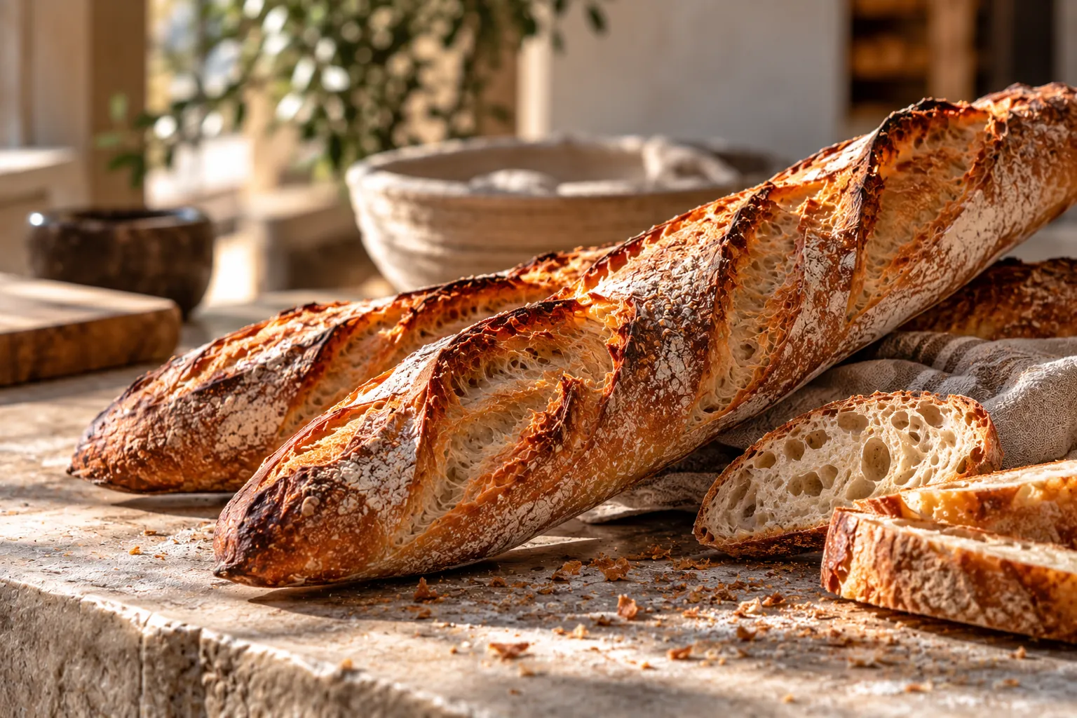Baguette de masa madre